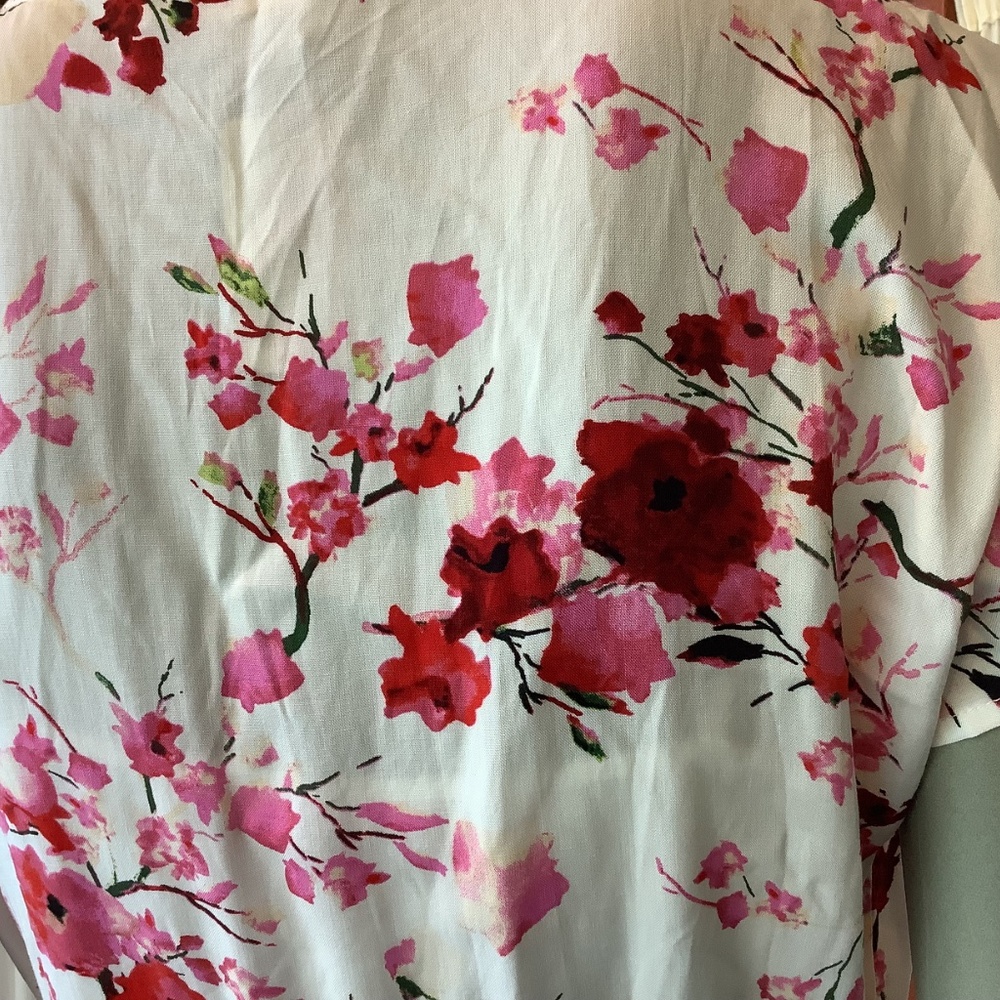 Magnolia Boutique Lined Sundress Cinched Waist V-Neck Rose Pattern NWT Small - Picture 6 of 10